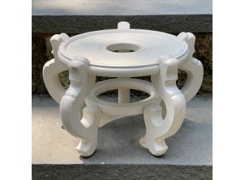 Painted White Wooden Plant Stand  14' X 8'