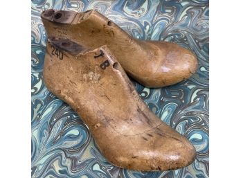 Pair Of Antique Wooden Cobblers Shoe Maker Forms