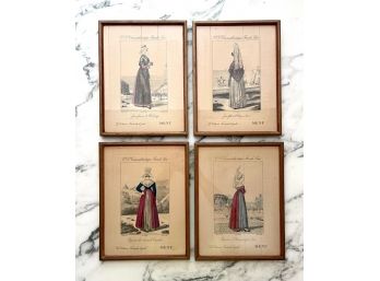 Set/4 Antique Hand Colored Etching Menu Cover Passenger Liner Compagnie Generale