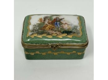 Vintage SEVRES France 'Decor Main' Hand Decorated Rectangular Trinket Box