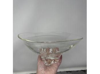 Signed Vintage STEUBEN Donald Pollard Trillium Bowl #8089 9 3/4' Hand Blown Crystal Bowl