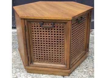 Vintage Walnut Caned MID CENTURY MODERN End Table