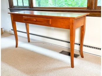 A Hard Wood Console By Ethan Allen