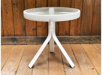 Small Round Woodard End Table 1/3