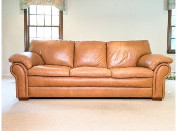 A Leather Sofa By Ethan Allen