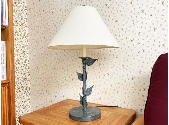 A Metal Leaf Themed Accent Lamp