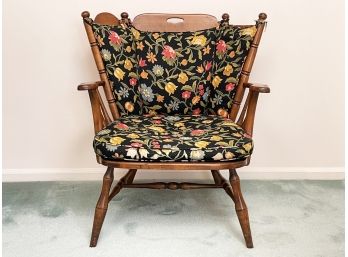 A Vintage Spindle Back Arm Chair And Cushions