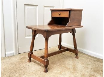 Vintage Wood Step Up End Table