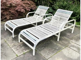 Pair Of Vintage Woodard Aluminum Lounge Chairs