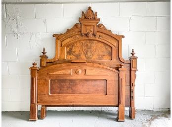 A Carved Eastlake Victorian Full Headboard And Footboard