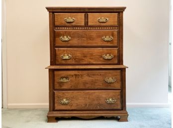 A Vintage Hard Wood Chest Of Drawers