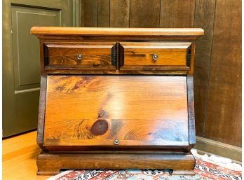 A Pine Side Table With Magazine Storage