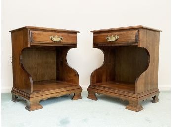 A Pair Of Hard Wood Nightstands (Possibly Ethan Allen)