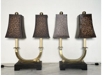 A Pair Of Brass Accent Lamps From Uttermost