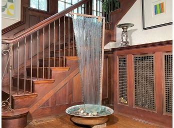 A Large Modern Copper And Glass Rain Fountain