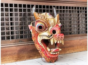 A Vintage Colorful Dragon Mask