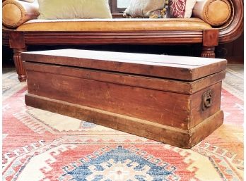 An Antique Pine Tool Chest, Repurposed As Coffee Table