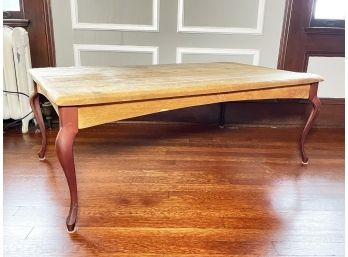 A Vintage Metal And Reclaimed Oak Coffee Table