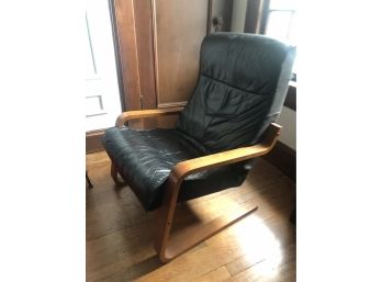 A Vintage Mid Century Modern Bentwood And Leather Rocker