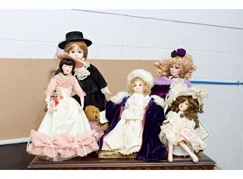 Group Of Six Collectable Dolls