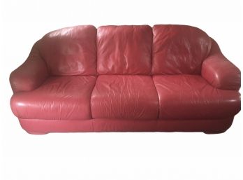 Nattuzi  Italian Red Leather Sofa.