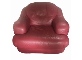 Nattuzi, Italian Red Leather Sofa Chair.