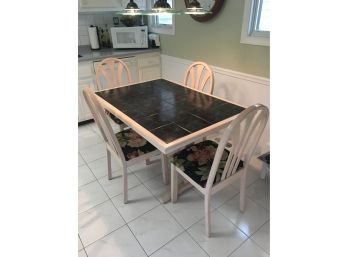 Vintage 80' Tile Top Dinning Table And 4 Chairs.