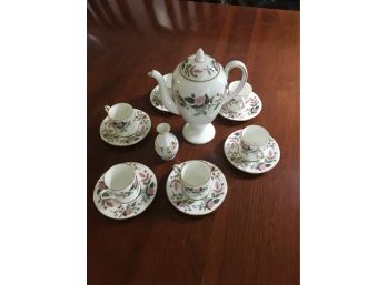 Wedgewood Hathaway Rose Coffee Set .