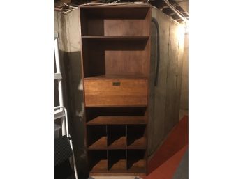 Vintage Multi Purpose Wooden Storage Shelve With Desk And  Vinyl  Record Storage.