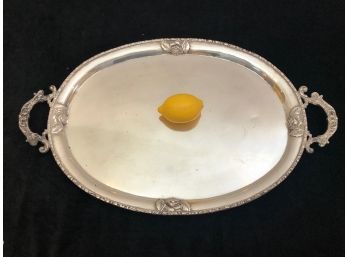 Incredible Large Sterling Silver Platter -23x14- Repousse Floral Design - 1,586 Grams