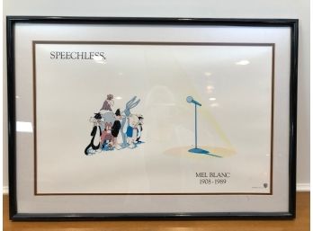 Mel Blanc Memorial Poster - 'Speechless' Framed And Matted - 21x30