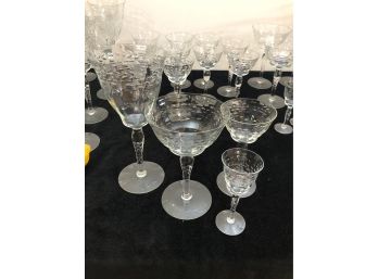 Delicate Antique Crystal Stemware - Assorted