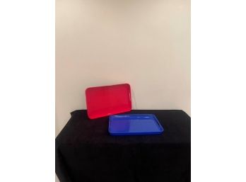 Two Acrylic Serving Trays! Lot 2