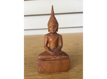 Namaste Praying Statue Buddha Angel Guardian Hand Carved Wood Figure Or Statue. Thailand.