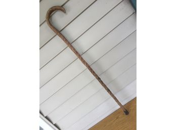 Antique Curved Top Wood Stick Walking Cane.