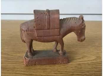 Vintage Carved Wood Burro Donkey.