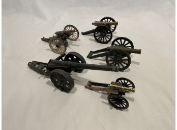 Lot Of 5 Metal Cannons