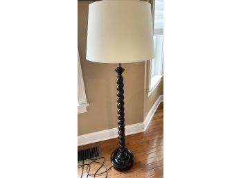 Wooden Spiral Base Floor Lamp