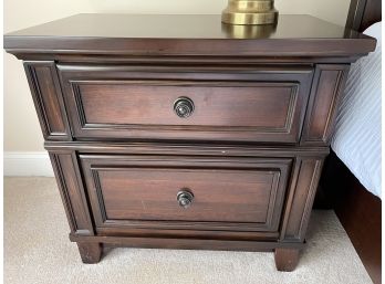 Brown Bedside Table With Two Drawers