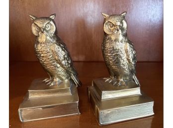 Brass/Mixed Metal Owl Bookends