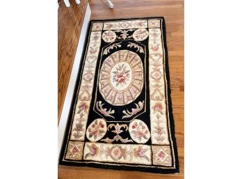 Black/Mauve/Creme Colored Area Rug 55 X 30