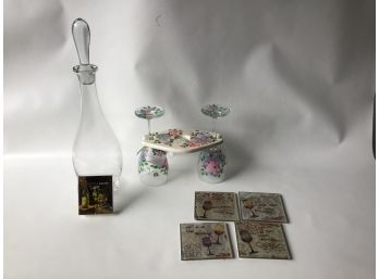 Wine Glass Decanter Lot