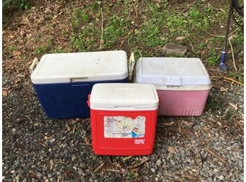 Hard Cooler Lot Blue One Huge Lot Of 4