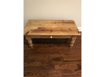 Pine Coffee Table With White Drawer Pull