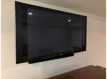 Pioneer Plasma Tv, Side Speakers And Polkaudio Sound Bar