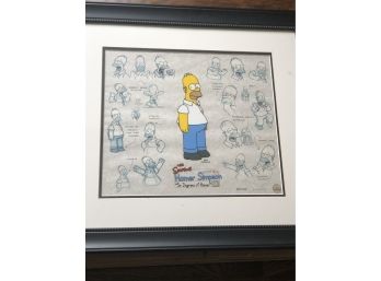 Homer Simpson Limited Edition Audio Model Sheet Lithograph