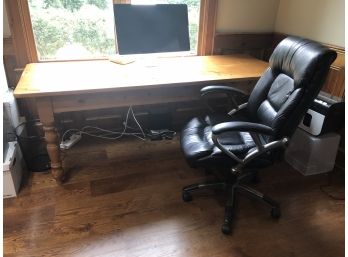 Antique Pine Table And Office Chair