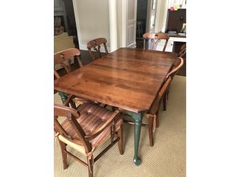 6 Rush Seat Chairs And Nichols And Stone Dining Table