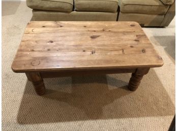 Pine Coffee Table With Metal Drawer Pull