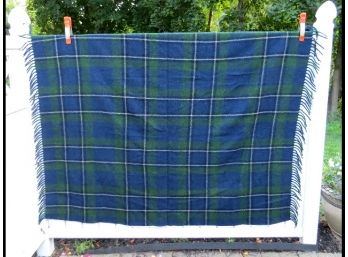 Blue And Green Checkered Blanket - For Twin Size Or On The Couch.